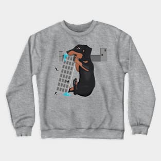 Attack of the Enormous Dachshund!!! Crewneck Sweatshirt